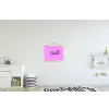 Diva - Lip - Panterprint - Roze textielposter latten blank klein -kinderkamer