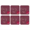 Kiss my ass - Lip - Bordeaux onderzetter kurk middel -3d