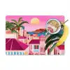 Stad - Roze - Palmbomen Placemat vinyl groot -zzzproduct_Kitchenyeah-website