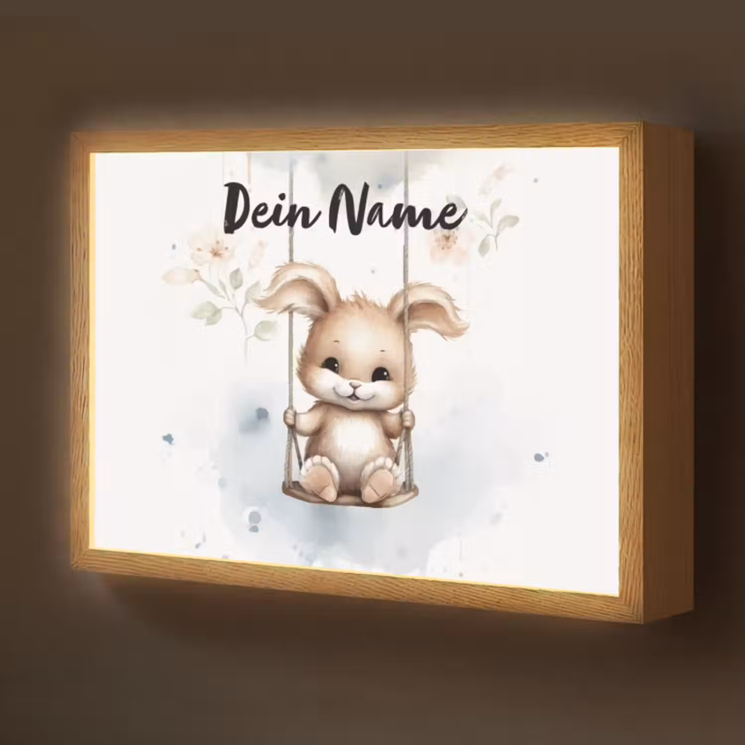 Lightbox - Wandlampe Kinderzimmer mit Namen - Kaninchen - Babytier - Kinder