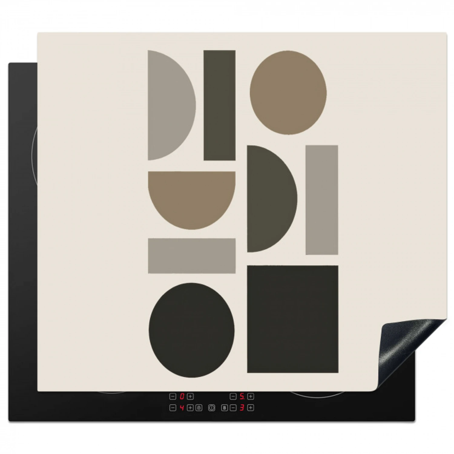 Natuurlijke tinten - Grafisch - Verticale compositie Inductie beschermer vinyl 3mm middel -3d