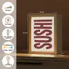 Sushi - Rood - Japandi - Decoratie Light Box met kabel (Tafellamp) klein -USP_NL