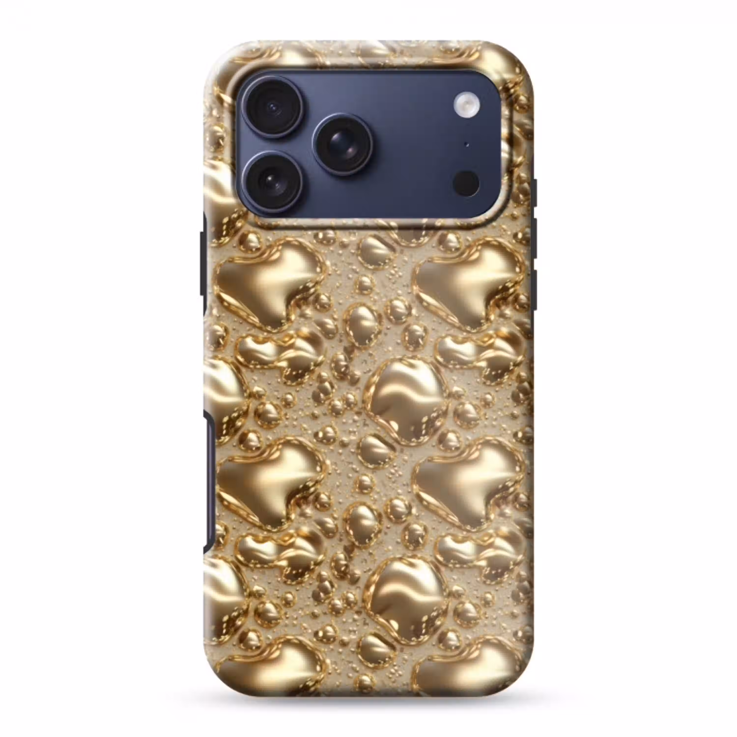 Druppels - Organisch - Goud Toughcase MagSafe Apple iPhone 17 Pro Max klein 1019 -3d