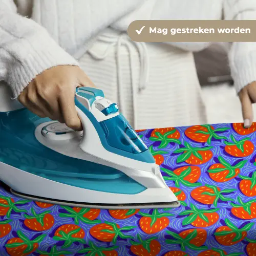 Aardbei - Rood - Blauw - Patroon Wandkleed katoen klein 269 -sfeer9