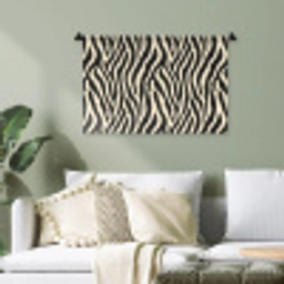 Zebra - Print - Klassiek - Zwart Wandkleed katoen klein 269 -sfeer7