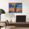 Olifant - Kleurrijk - Lucht - Abstract PET vilt klein -sfeer5