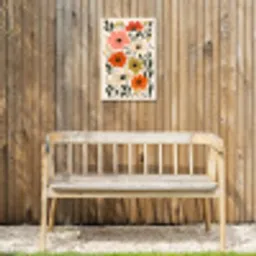Veldbloemen - Stengels - Blaadjes - Groen Tuinposter op houten frame 2 cm dik klein -sfeer4