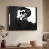 Vrouw - Zwart - Hart Textielframe zwart klein -sfeer3