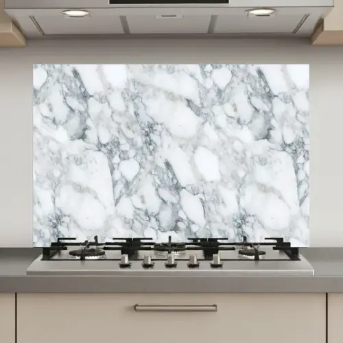 Mozaïek - Marmer - Wit - Onregelmatig keuken achterwand spatscherm klein 900 -3d_website