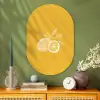 Citroenen - Illustratie - Minimalistisch - Geel Wandcirkel Ovaal Glas middel -sfeer2