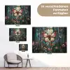 Vlinder - Roze - Bloemen - Bladeren tuinposter los doek klein -Xsfeer9_DE