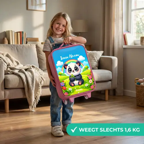 Pukkie Panda Kinderkoffer - Roze klein -sfeer2_NL