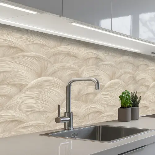 Bogen - Patroon - Beige keuken achterwand 2 middel 871 -3d_schuin