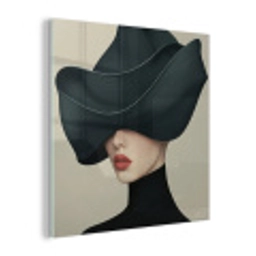 Vrouw - Groen - Hoed plexiglas 5mm klein -z3d