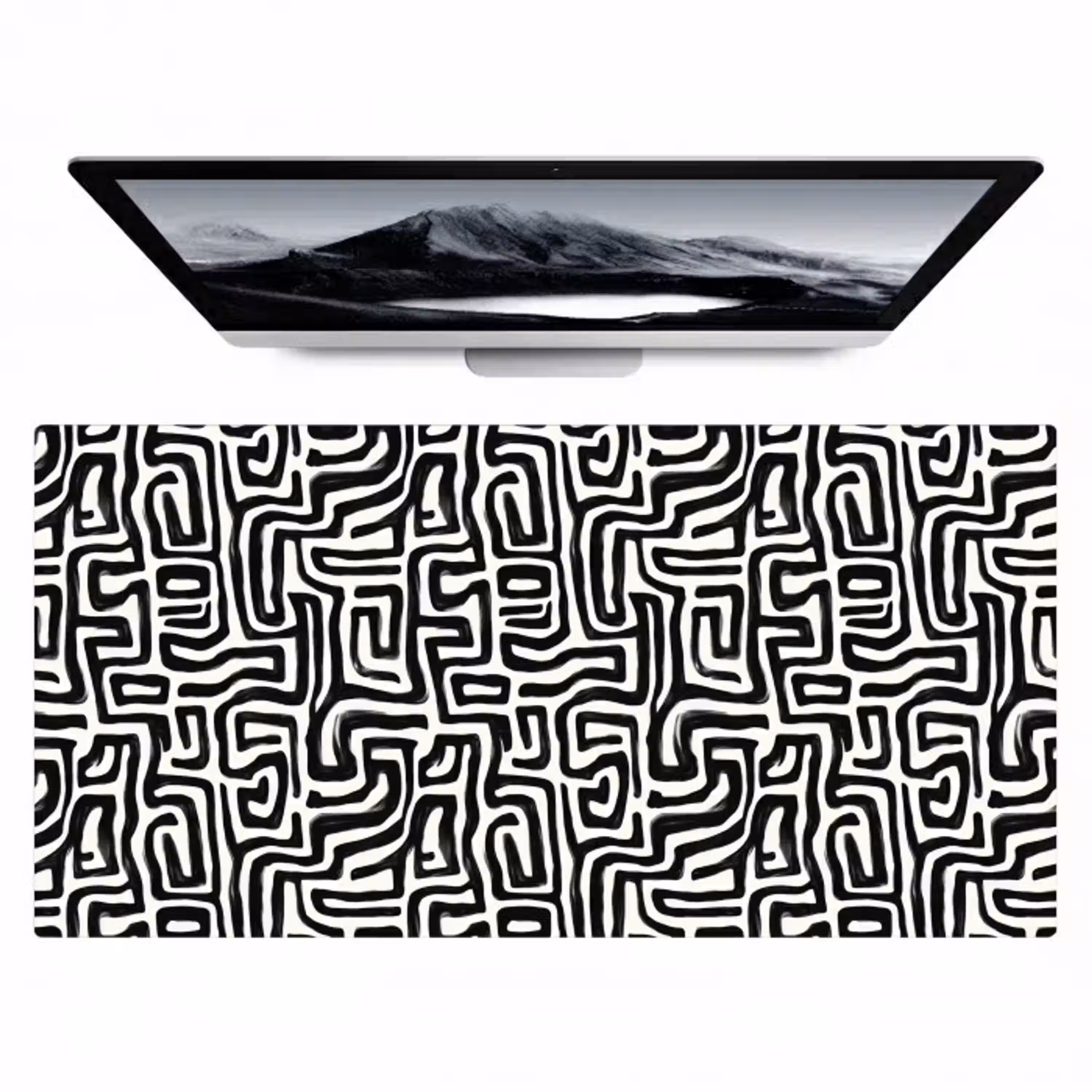 Grafisch - Lijnen - Zwart - Wit Muismat XXL klein 681 -zzz3d