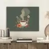 Kop - Bloemen - Groen - Koffie PET vilt klein -sfeer1
