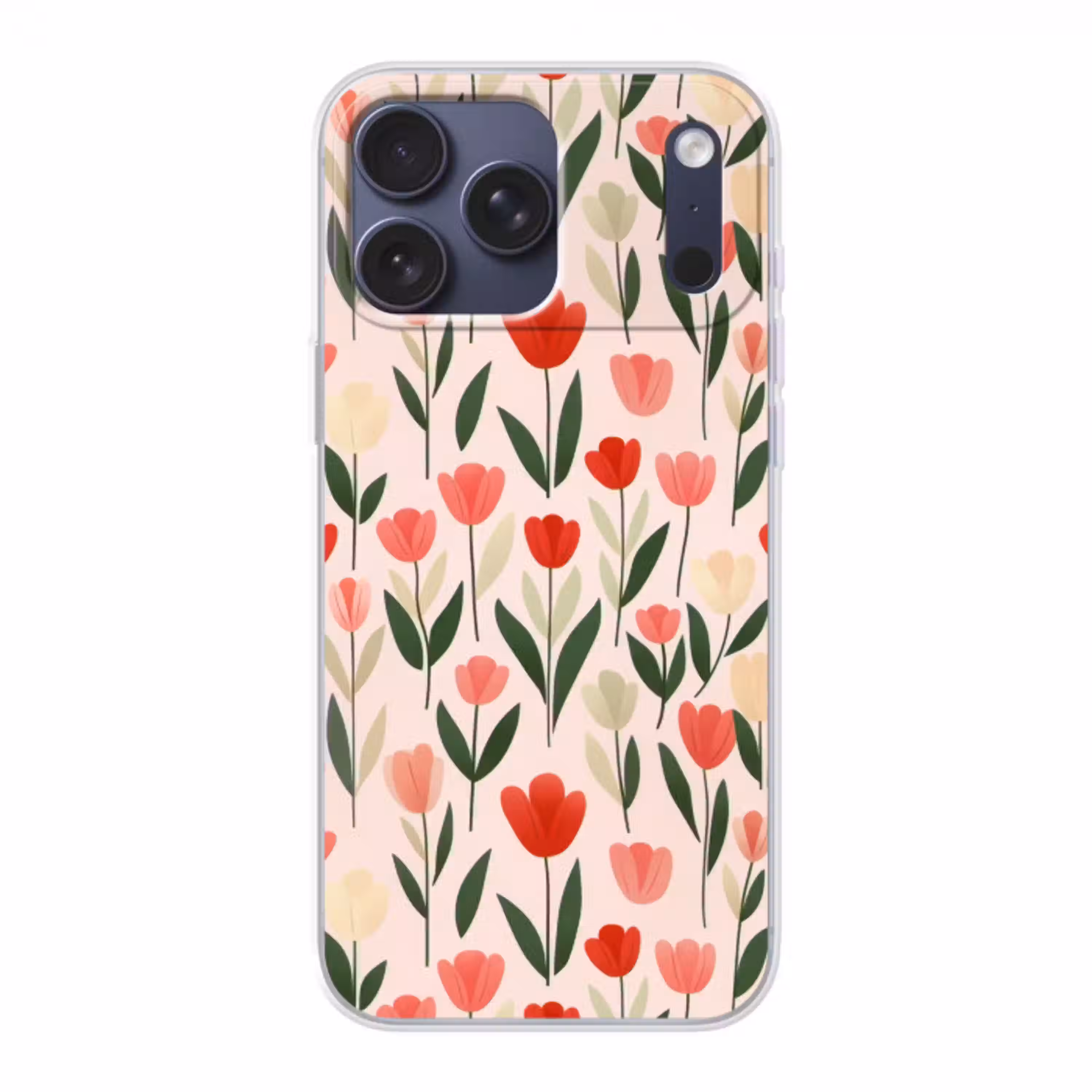 Tulpen - Modern - Roze Telefoonhoesje iPhone 17 Pro Max klein -3d