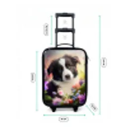 Hond met blauwe ogen in een veld Kinderkoffer - Zwart klein -productfoto_formaten