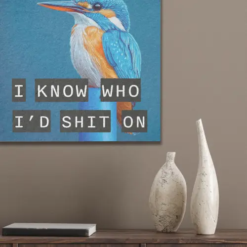 Vogel - Decoratie - Ijsvogel - Blauw PET vilt klein -sfeer6_closeup