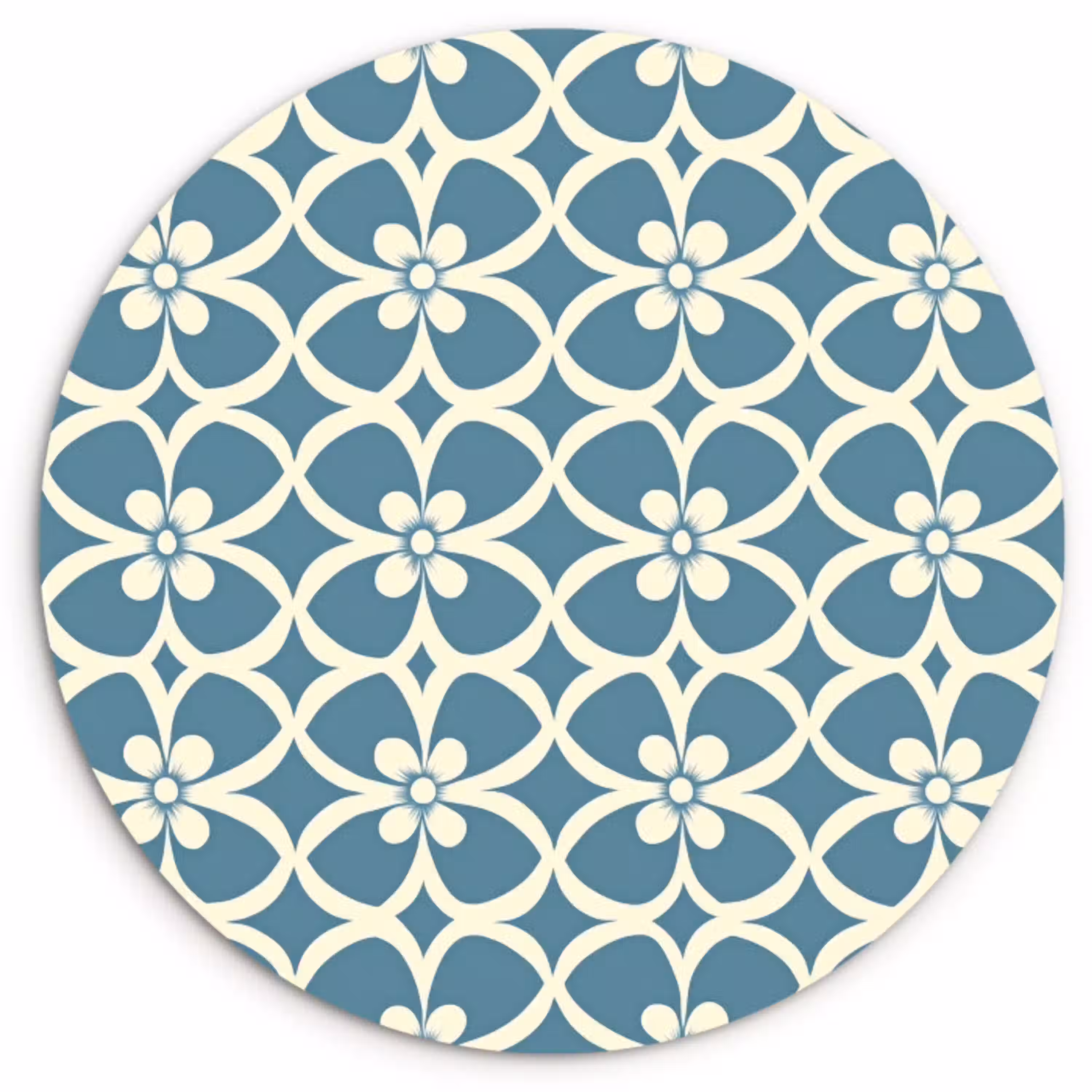 Patroon - Symmetrisch - Blauw Wandcirkel kunststof plaat 5mm dik klein 188 -3d