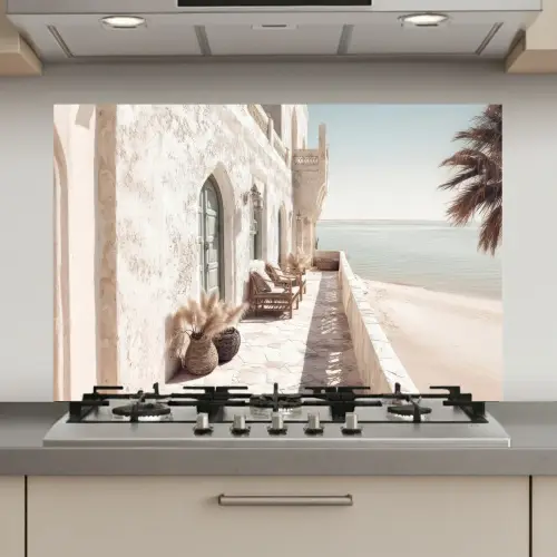 Terras - Stoelen - Strand - Beige keuken achterwand spatscherm klein -3d_website