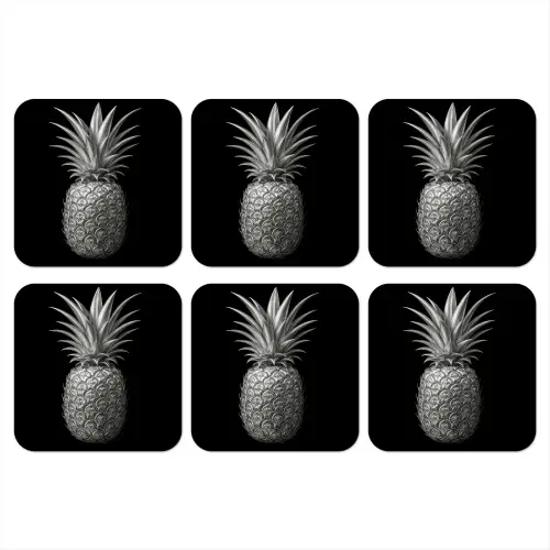 Ananas - Gedetailleerd - Bladeren onderzetter kurk middel -3d