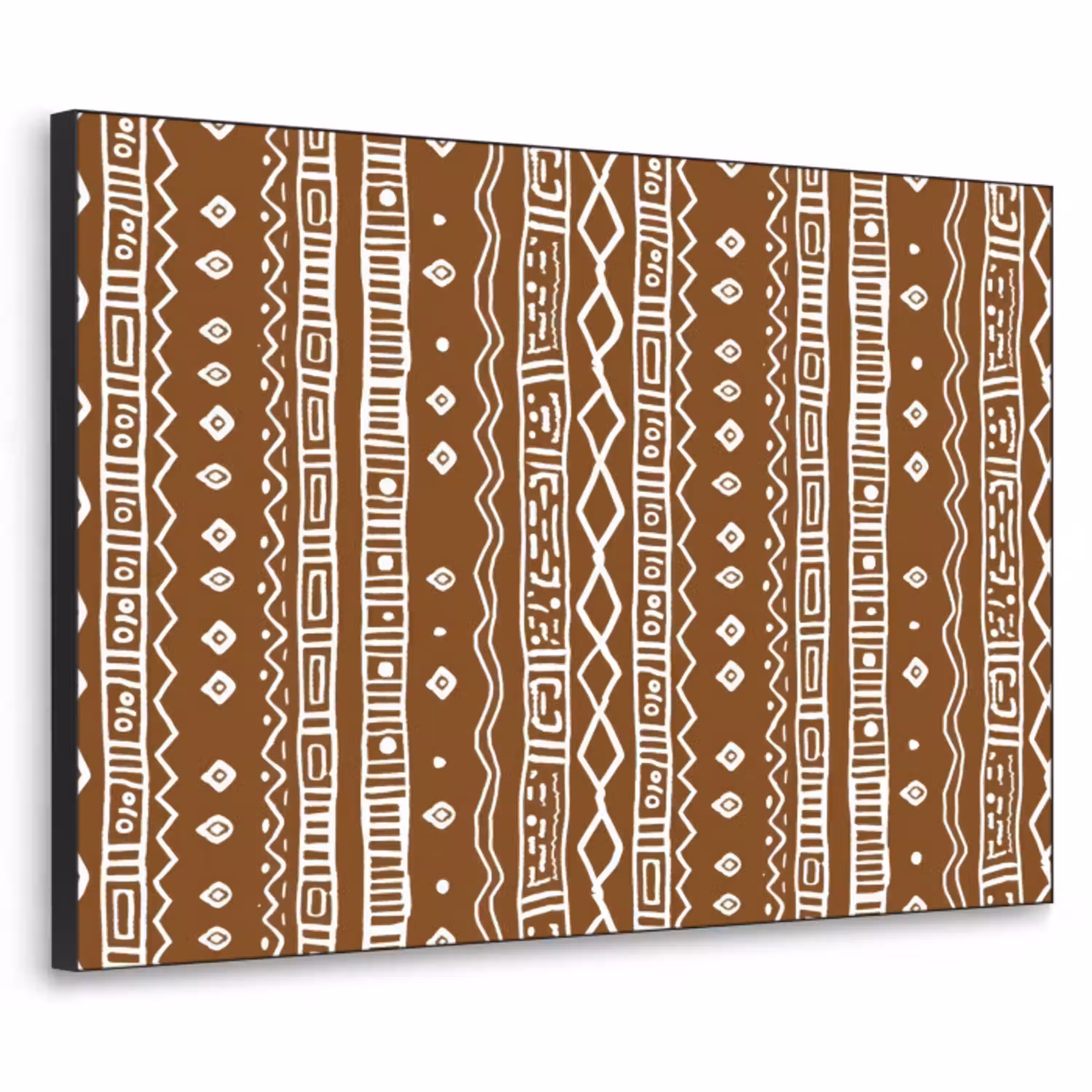 Chocoladebruin - Etnisch - Tribaal - Patroon Textielframe zwart klein 947 -3d