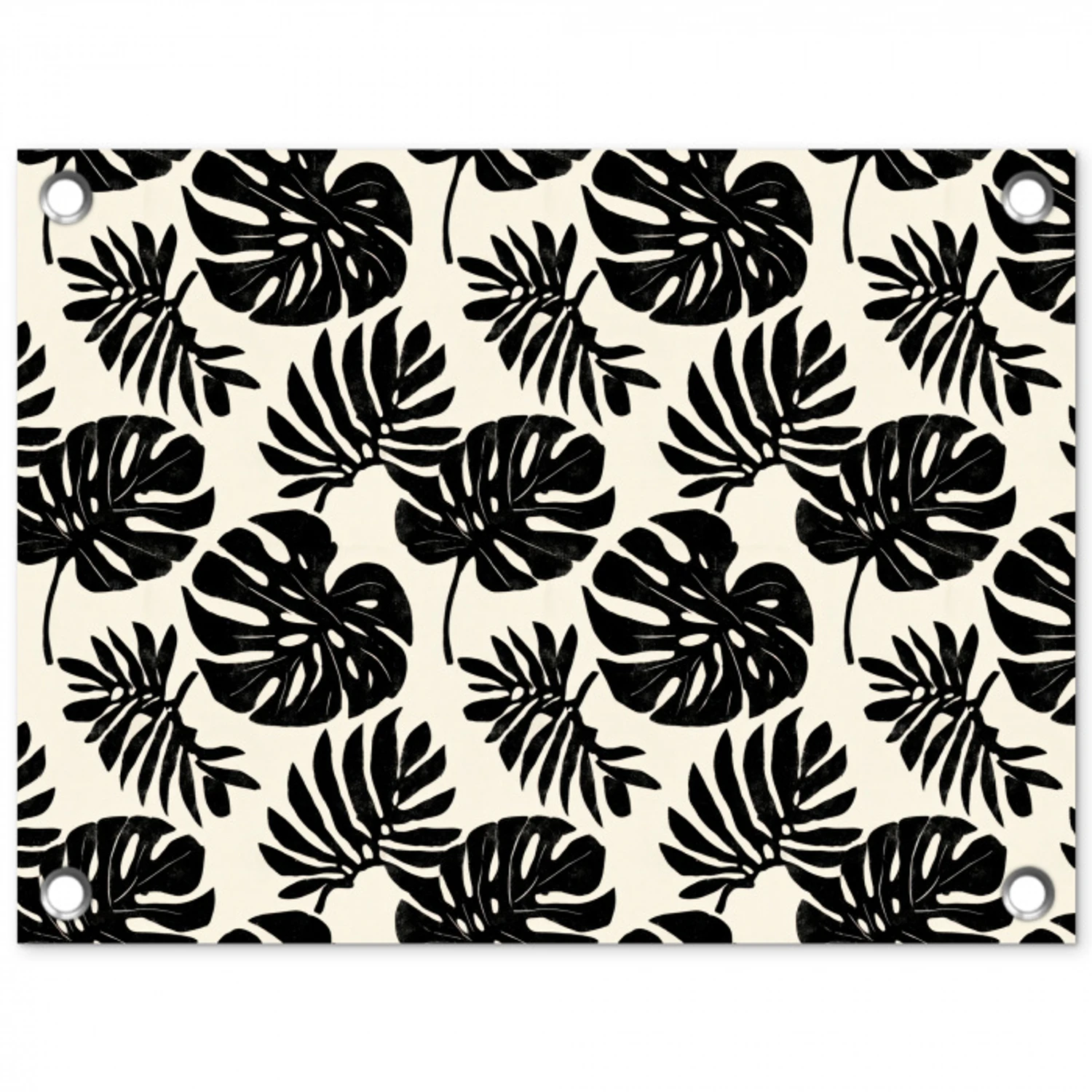 Modern - Monstera - Zwart tuinposter los doek klein 239 -3d