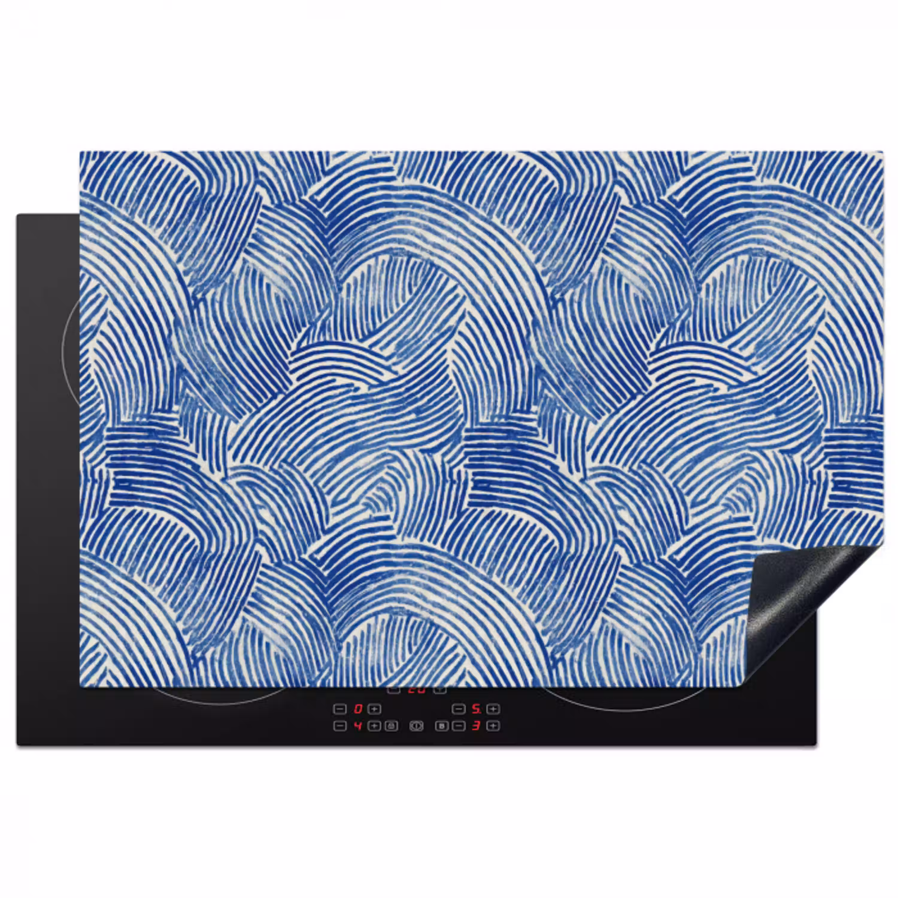Modern - Abstract - Blauw Inductie beschermer vinyl 3mm klein 276 -3d