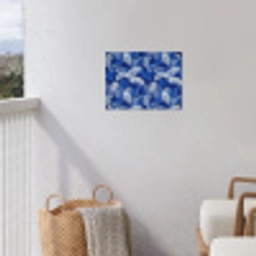 Palmblad - Patroon - Blauw tuinposter los doek klein 239 -sfeer8