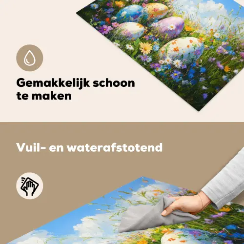 Grasveld - Eieren - Bloemen Inductie beschemer met haakjes klein -ky-schoon-nl
