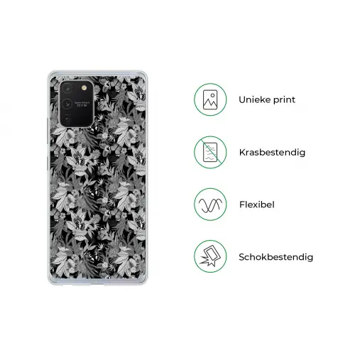 Zomer - Vlinder - Zwart - Grijs Telefoonhoesje Samsung Galaxy S10 Lite klein 364 -specsS10Lite