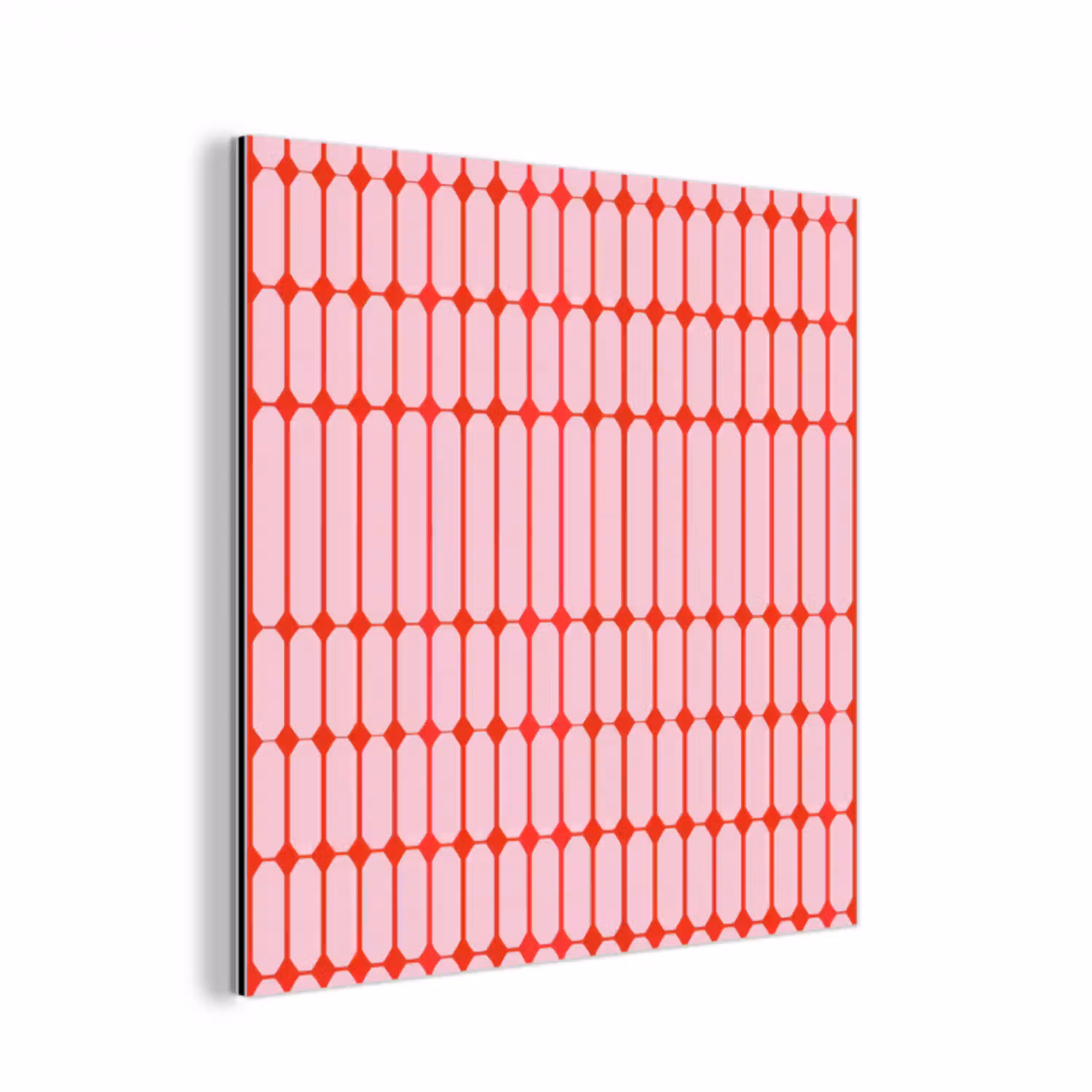 Geometrisch - Minimalistisch - Rood - Roze aluminium wit klein 46 -3d
