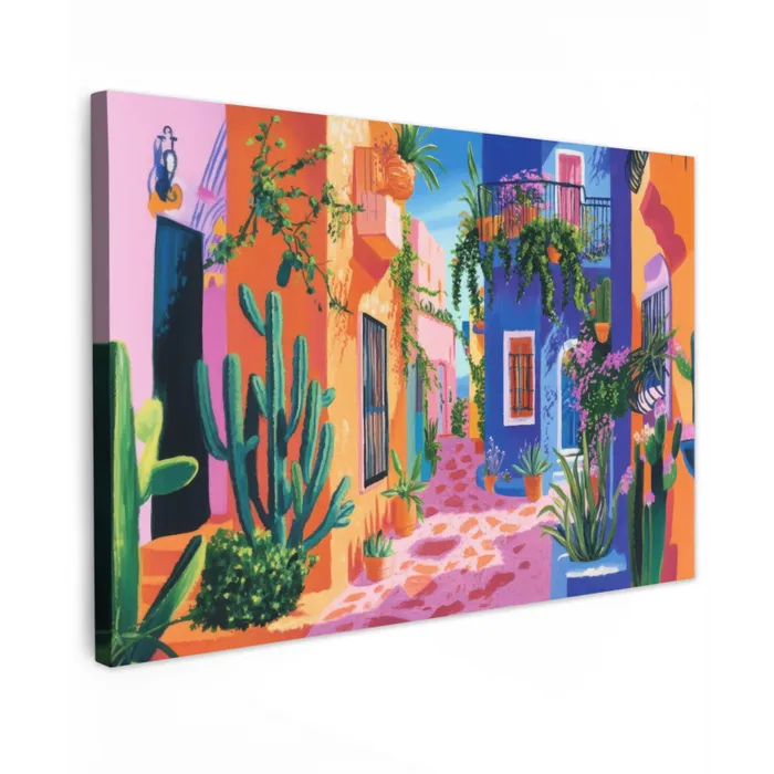 Geel - Blauw - Oranje - Huis canvas 2cm klein -z3d