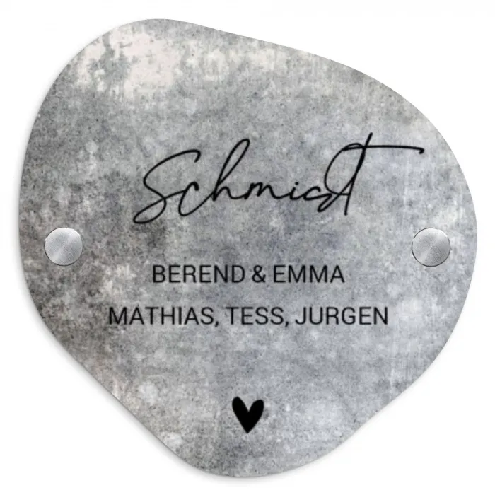 Beton - Sierlijk Naambord Organisch middel -3d