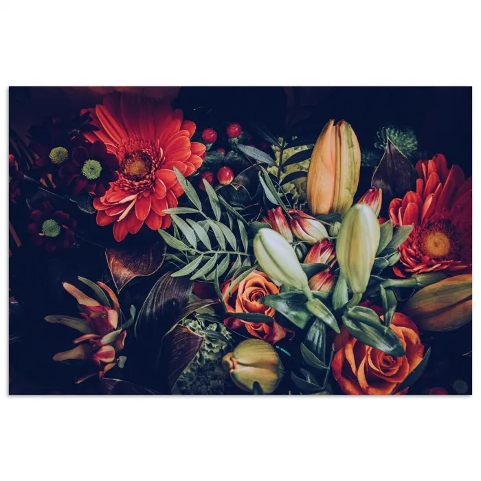 Boeket - Stilleven - Bloemen - Planten - Rood poster papier klein -3d