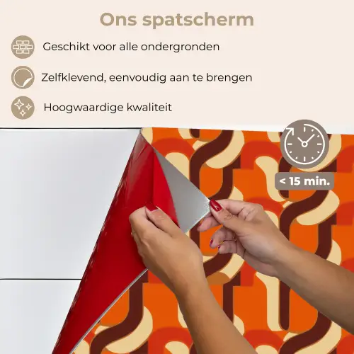 Retro - Modern - Kleurrijk keuken achterwand spatscherm klein 900 -spatscherm_NL