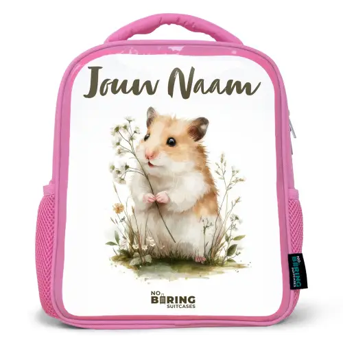 Dier - Natuur - Hamster Kinderrugzak - Roze middel -3d