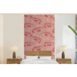 Garnalen - Stippen - Roze fotobehang vinyl groot 64 -bed