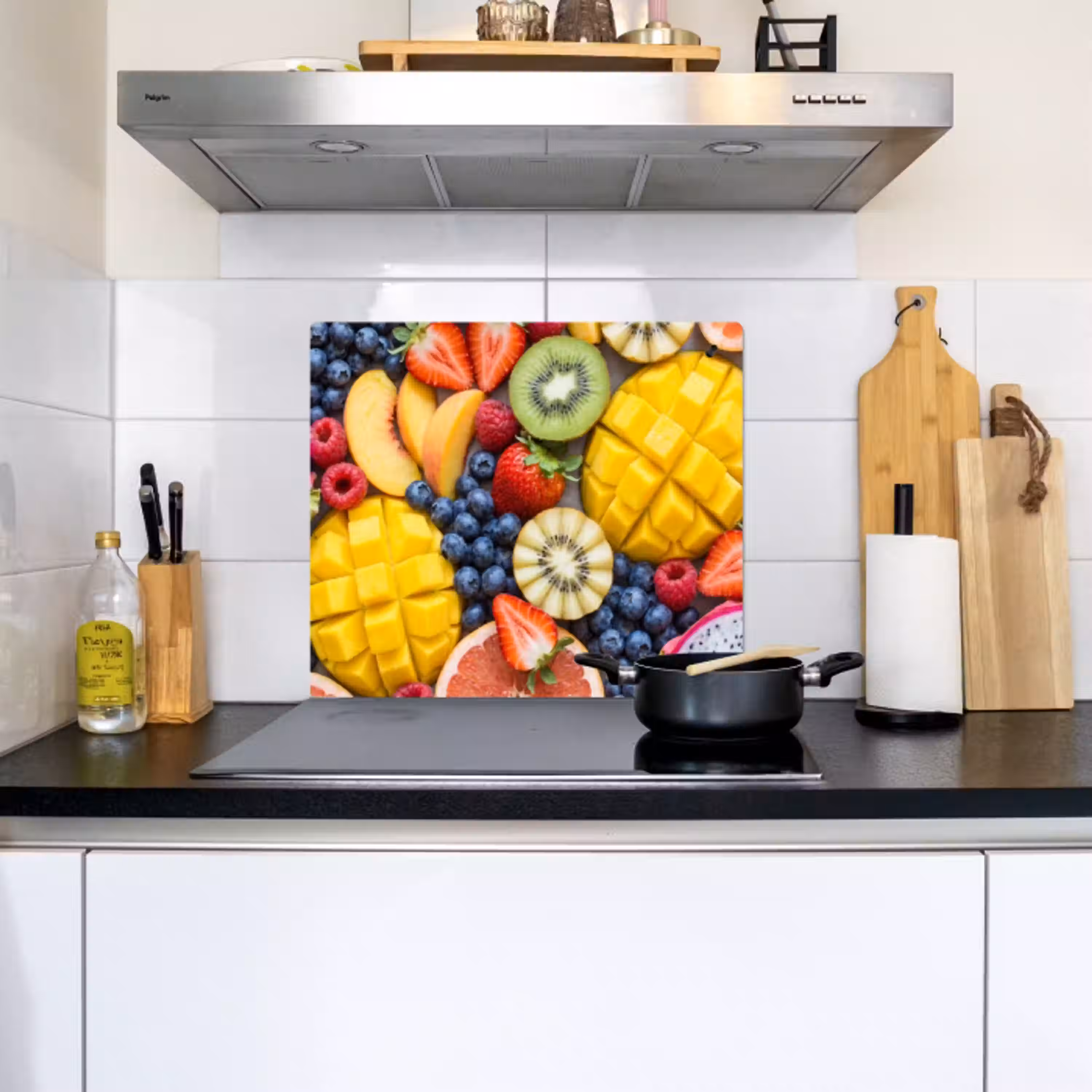 Fruit - Versneden - Kleurrijk - Eten - Gezond Inductie beschemer met haakjes middel -sfeer2