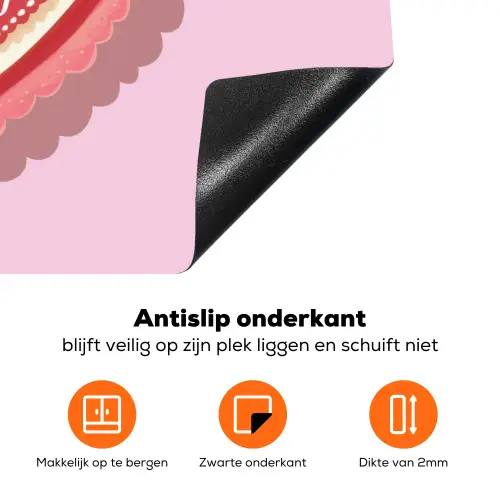Liefde - Hart - Valentijn Inductie beschermer vinyl 3mm klein -zzzzzzz-td-onderkant