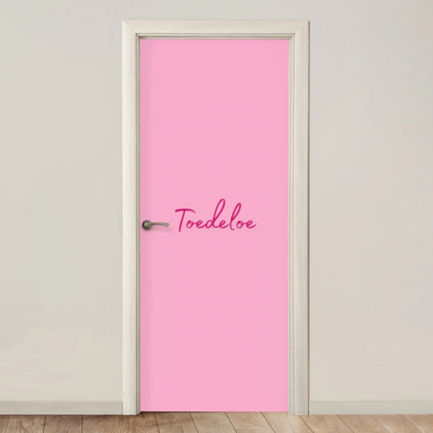 Toedeloe - Roze - Minimalistisch deurposter klein -3d_beige