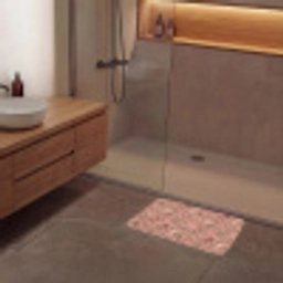 Botanisch - Bloemen - Roze Badmat klein 997 -sfeer2