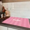 Roze - Gestreept - Belle Inductie beschermer vinyl 3mm klein -sfeer3