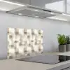 Textuur - Linnen - Beige keuken achterwand spatscherm klein 900 -3d_schuin