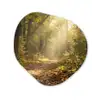 Zonlicht - Bospad - Bomen Wandcirkel Organisch Aluminium middel -3d