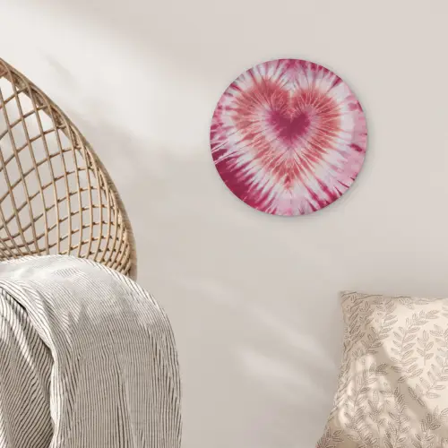 Hartvorm - Roze - Tie dye Akoestische PET Vilt - Rond klein -sfeer4