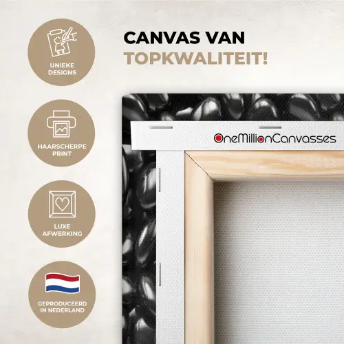 Zwarte - Glans - Stenen canvas 2cm xxl 828 -sfeer2