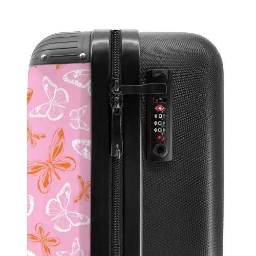 Patroon van gekleurde vlinders NBS - Handbagage koffer - Unisex middel -slot