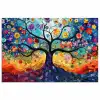Kunst - Levensboom - Bloemen - Hippie poster papier klein -3d